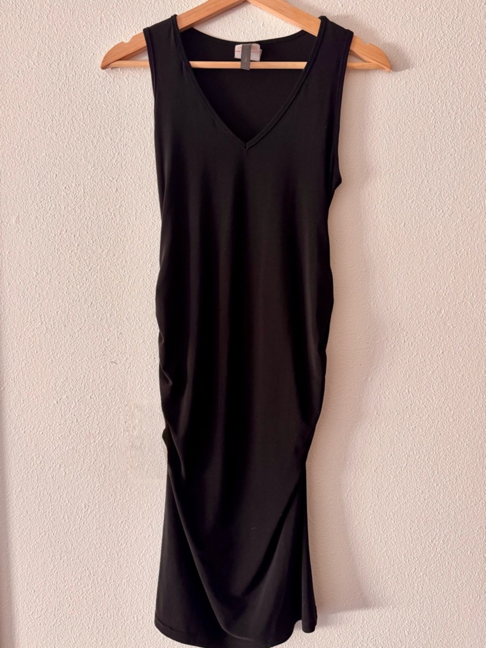 Black Sleeveless V-Neck Midi Dress Size Xsmall/Small